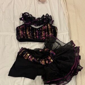 BLACK AND PURPLE CHILD XL COSTUME 

Two piece